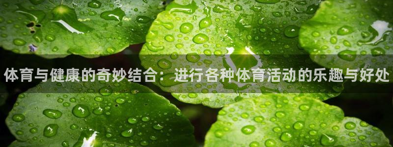 J9官网下载招商电话：体育与健康的奇妙结合：进行各种